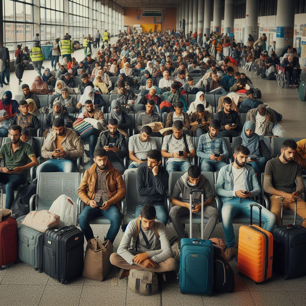 공항 송환 대기실에 수용된 난민들의 보상 요구